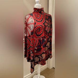 Vibrant Asymmetrical turtle neck Tunic